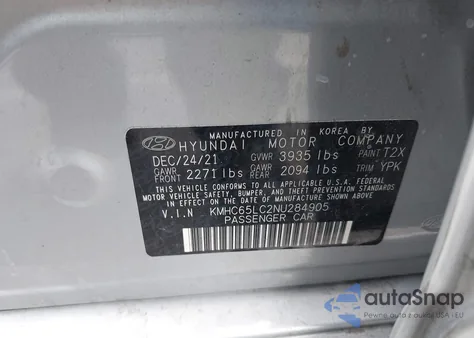 2022 Hyundai Ioniq Hybrid Blue from USA, damaged, VIN KMHC65LC2NU284905